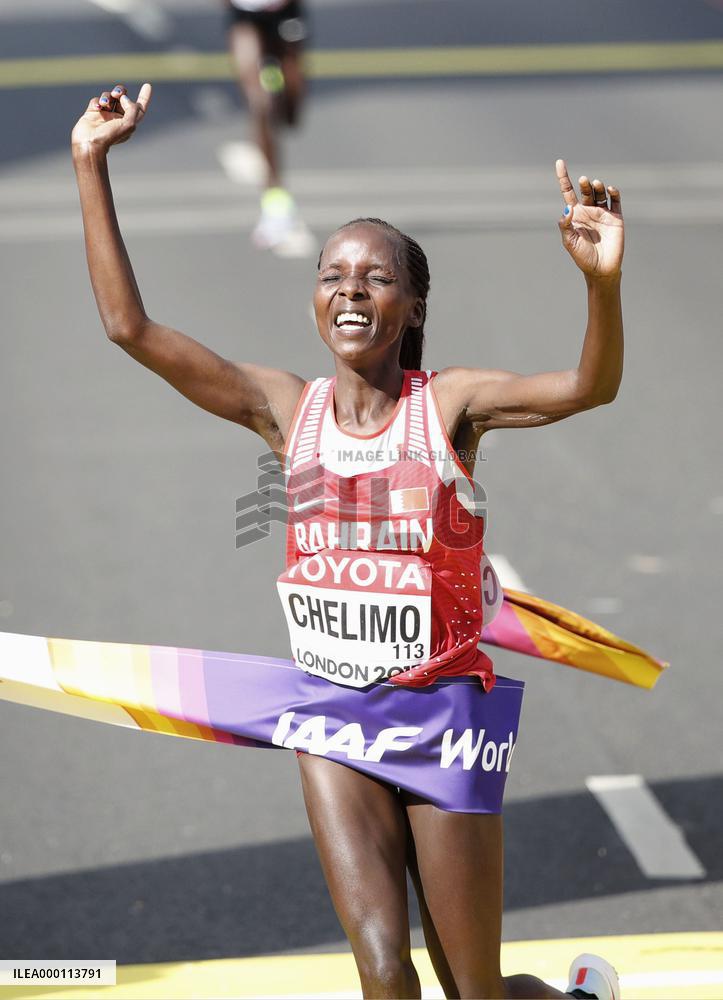 Athletics: Bahrain's Chelimo wins women's marathon gold in world c'ships