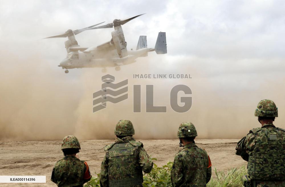 Osprey aircraft join Japan-U.S. joint drill in Hokkaido