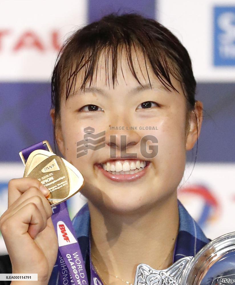 Badminton: Okuhara wins Japan's maiden world c'ship gold