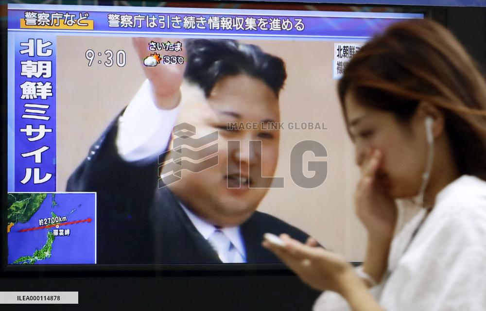 N. Korea fires missile over Japan