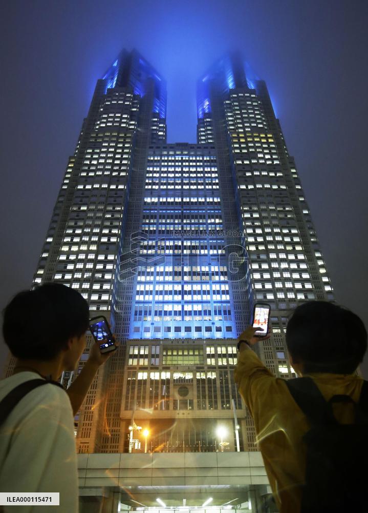 Tokyo building lit up to seek return of abductees from N. Korea