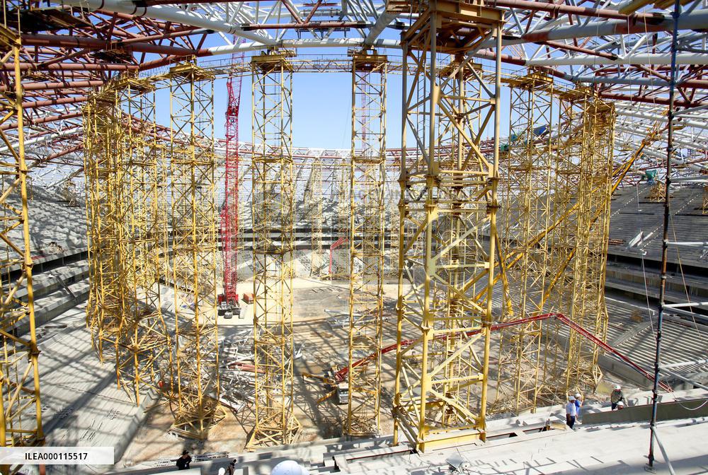 Stadium under construction in Russia ahead of soccer World Cup