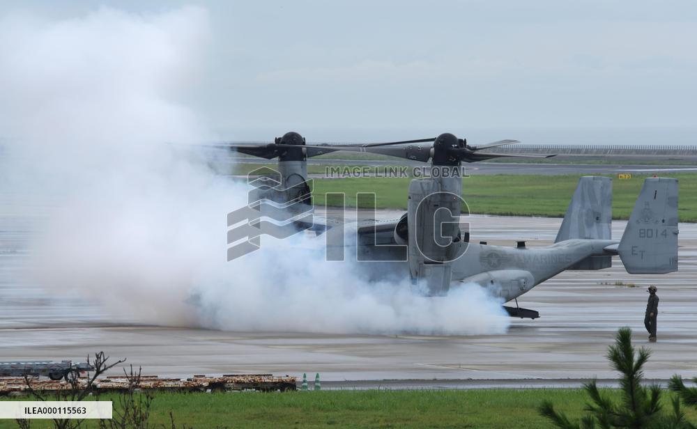 Troubled Osprey remains at Oita airport