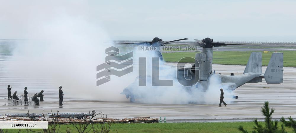 Troubled Osprey remains at Oita airport
