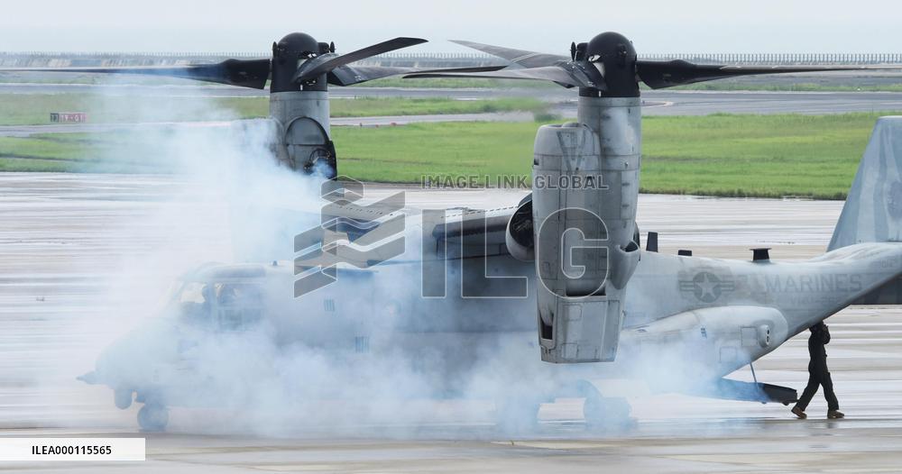 Troubled Osprey remains at Oita airport
