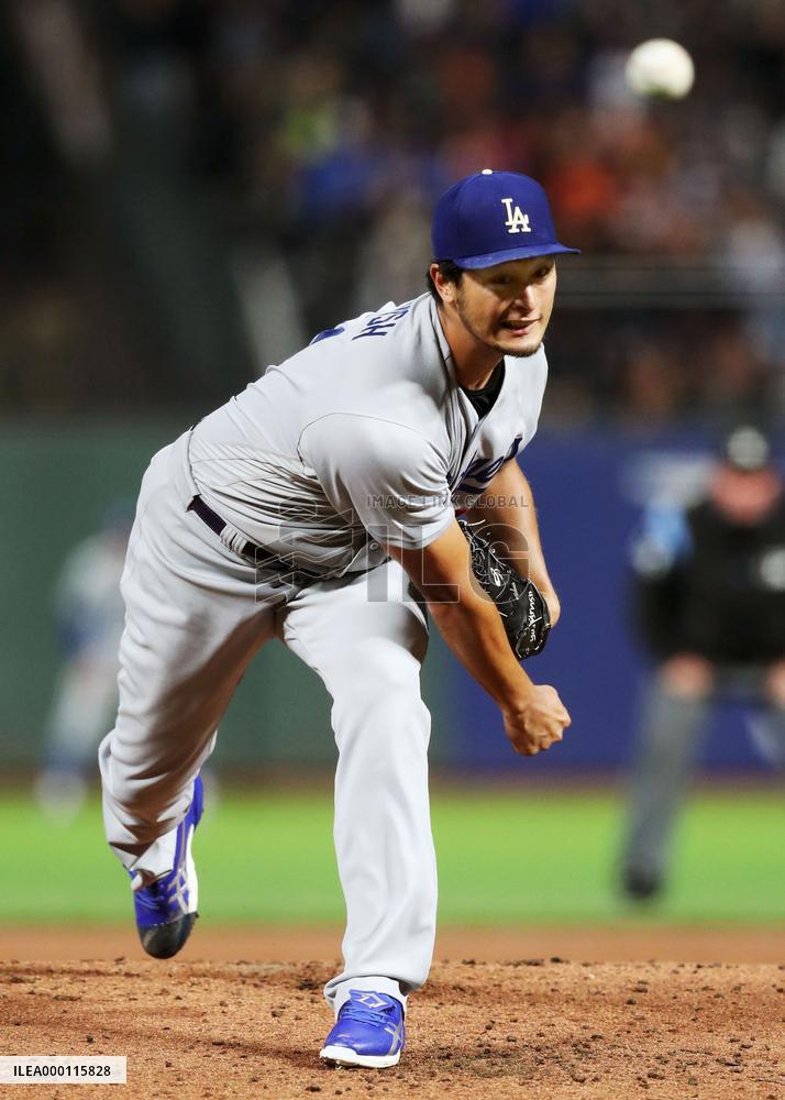 Baseball: Darvish in Dodgers-Giants game