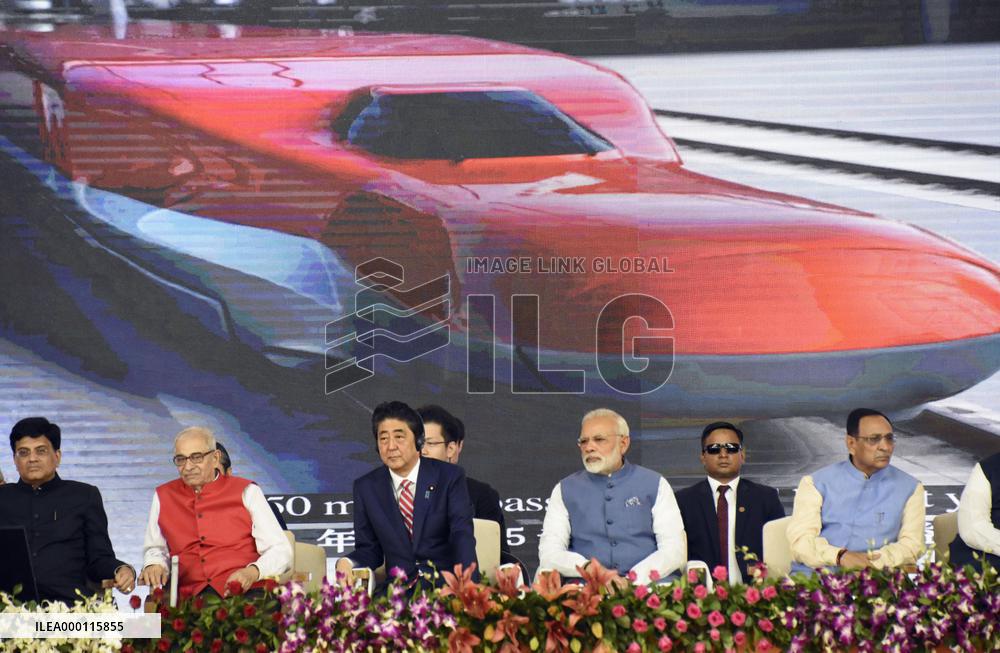 Japanese PM Abe attends ceremony for high-speed railway in India