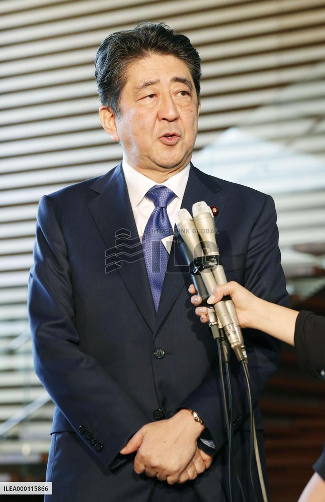 Japan PM Abe reacts to N. Korean missile