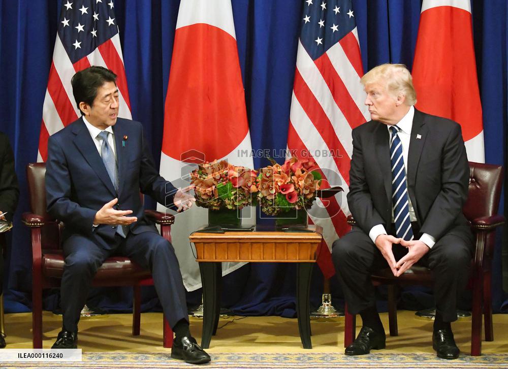 Abe, Trump to speed up arrangements for Nov. Japan visit