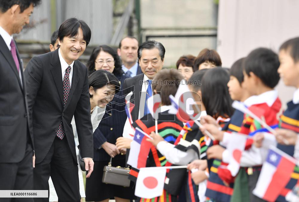 Prince Akishino, Princess Kiko visit Japanese school in Chile