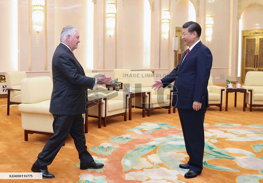 Xi, Tillerson meet amid U.S.-N. Korea tension