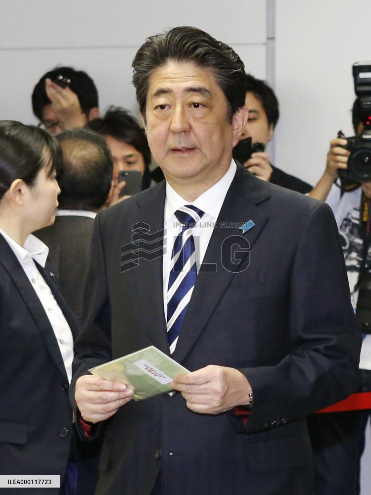 PM Abe casts absentee vote