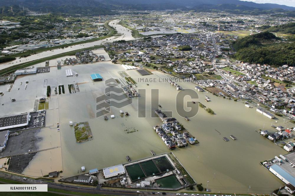 Part of western Japan city flooded following torrential rain