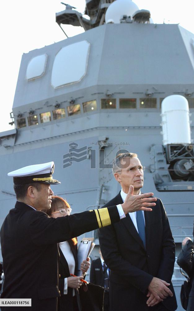 NATO chief aboard Japan destroyer