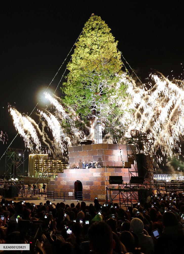 Giant Christmas tree in Kobe