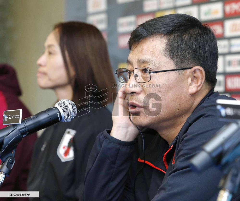 Football: N. Korea women's coach meets press in Tokyo
