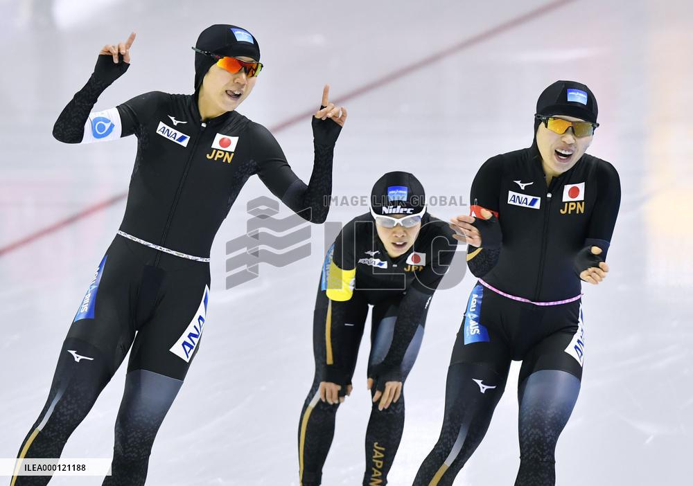 Japan wins women's team pursuit at speed skating World Cup
