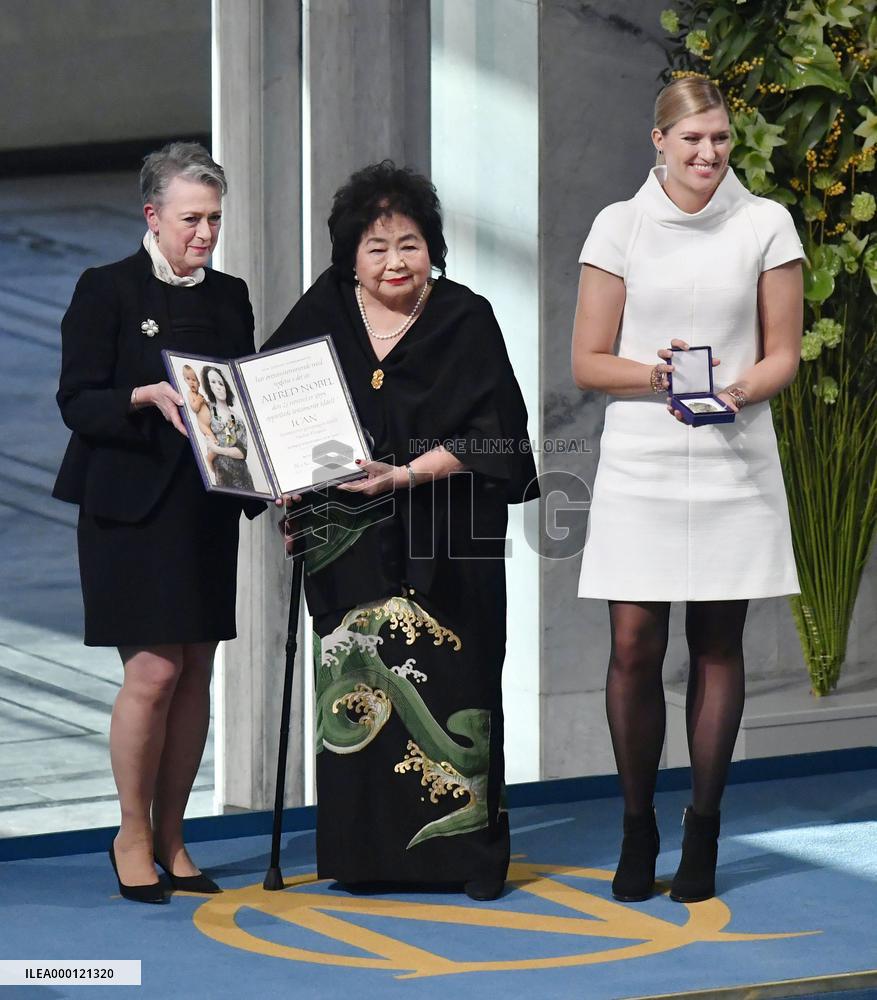 Nuclear weapon ban campaigners receive Nobel Peace Prize
