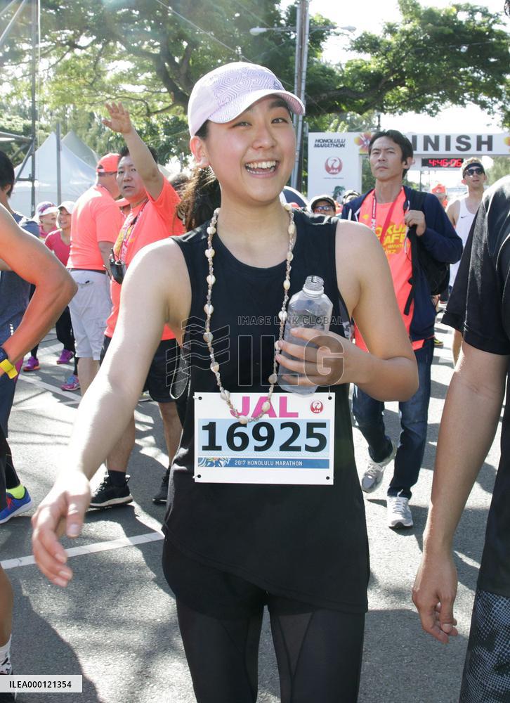 Ex-figure skater Asada pleased to complete first marathon