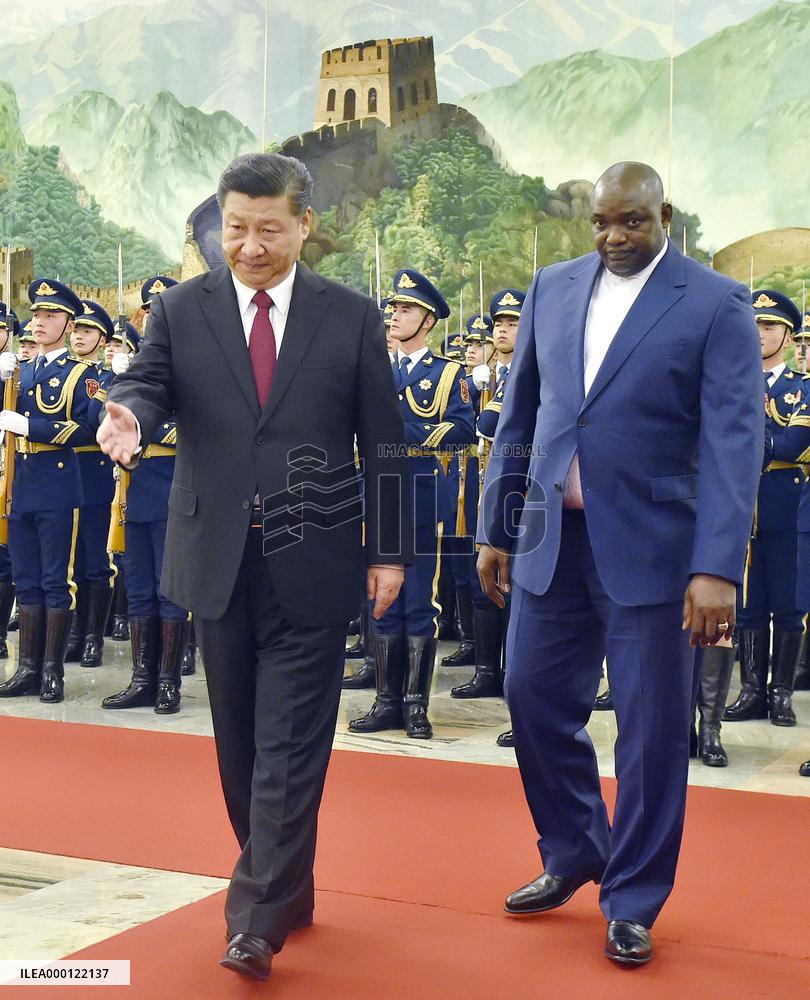 Gambian president in China