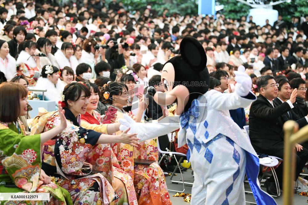 Coming-of-age ceremony at Tokyo Disneyland