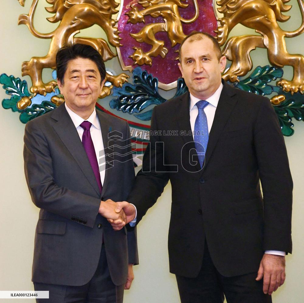 Japan PM Abe and Bulgarian Pres. Radev