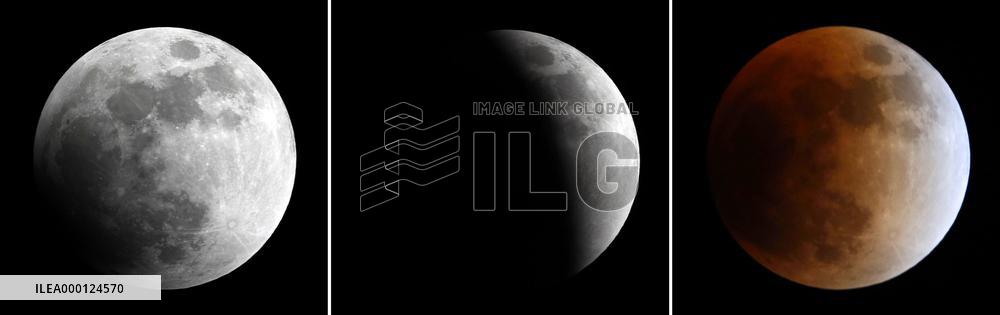 Total lunar eclipse observed in Japan