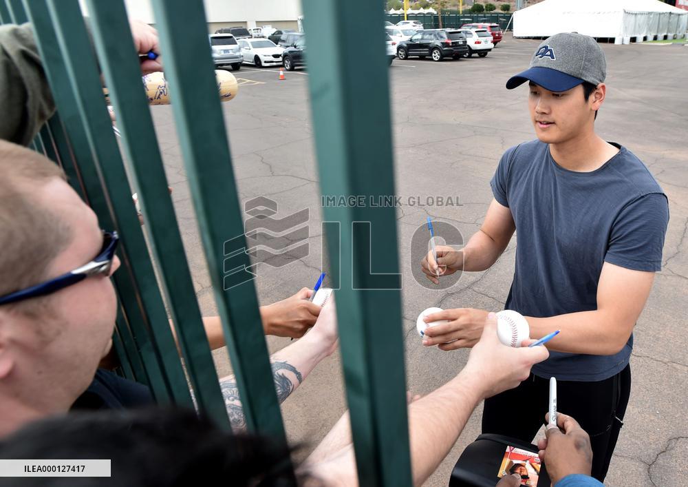 Baseball: Ohtani at Angels spring training camp