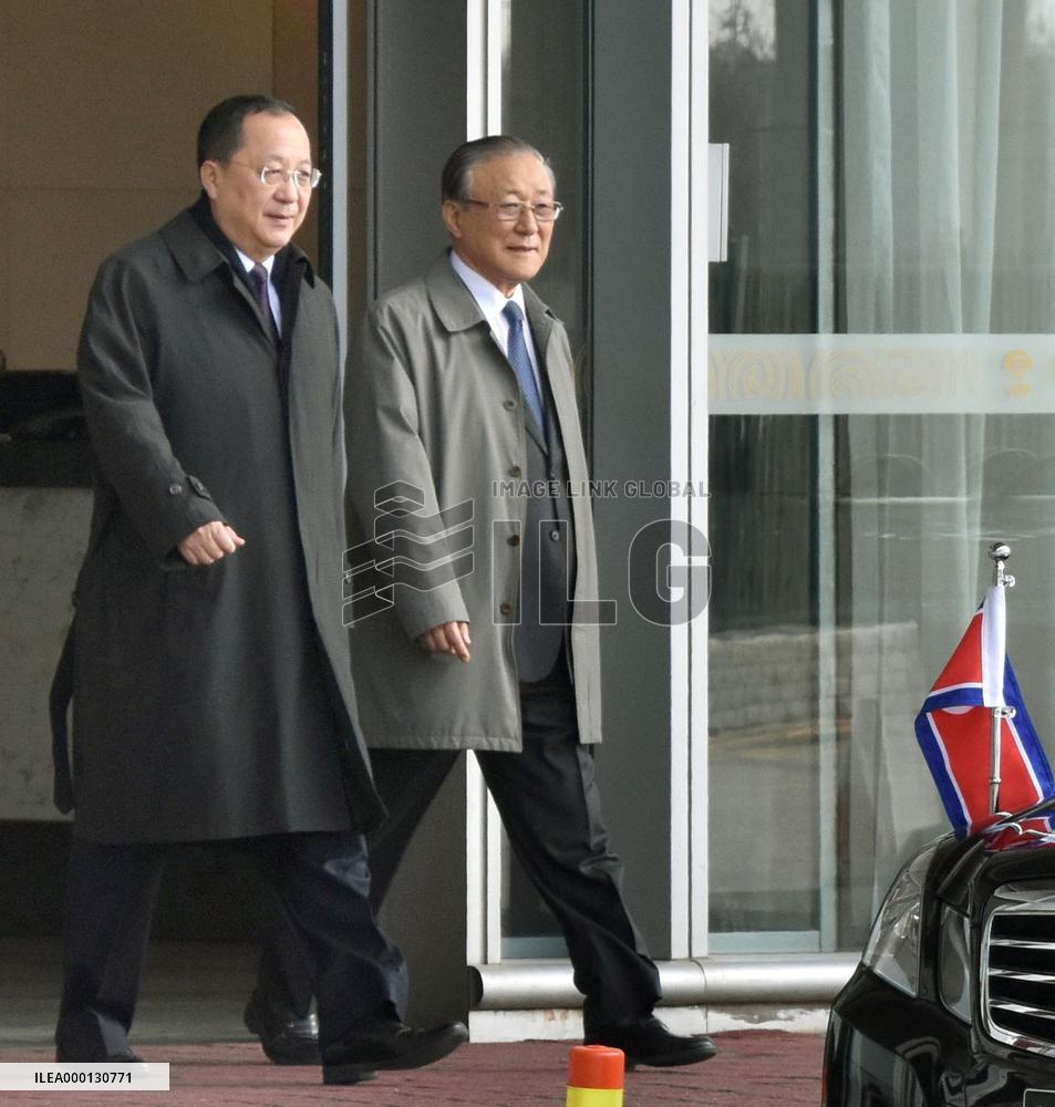 N. Korean foreign minister on return trip from Sweden