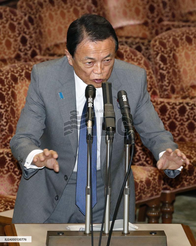 Japanese Finance Minister Aso at parliament