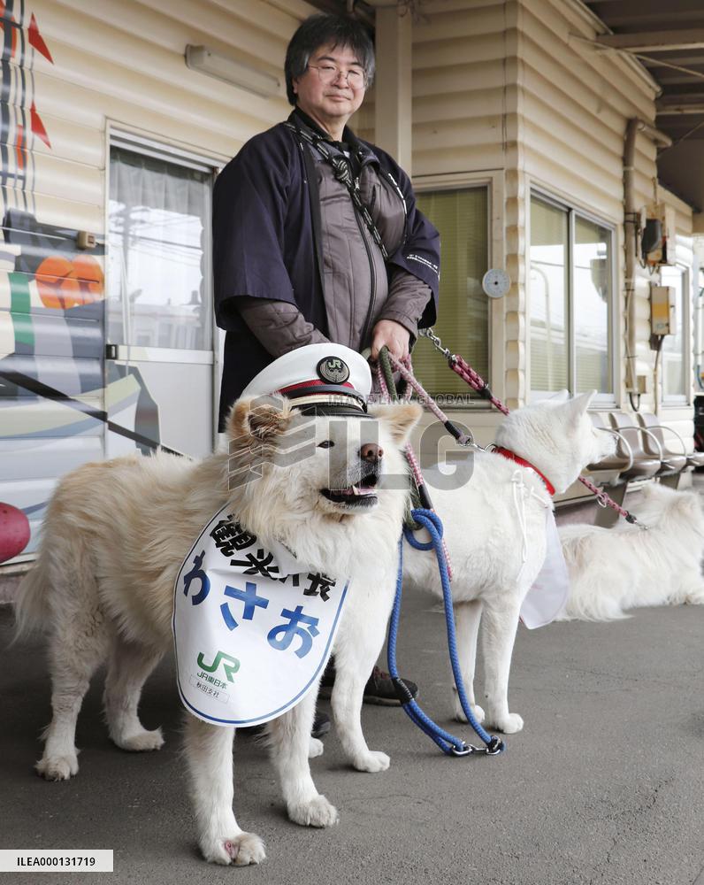 Akita dog Wasao charms passengers