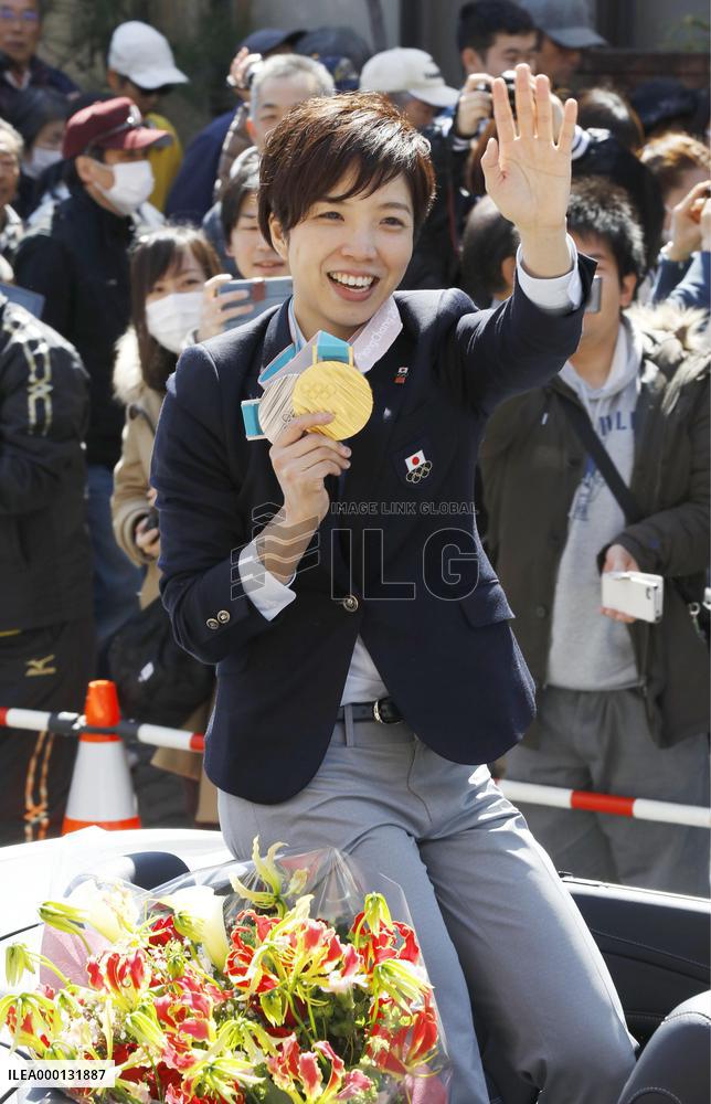Homecoming parade for Kodaira
