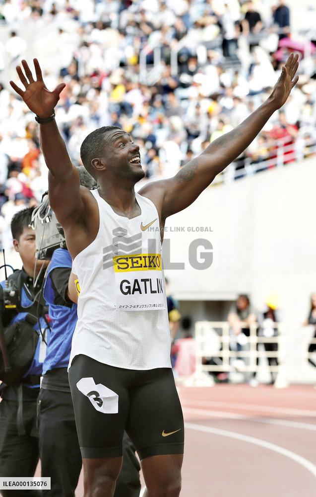 Gatlin at Seiko Golden Grand Prix 2018 Osaka