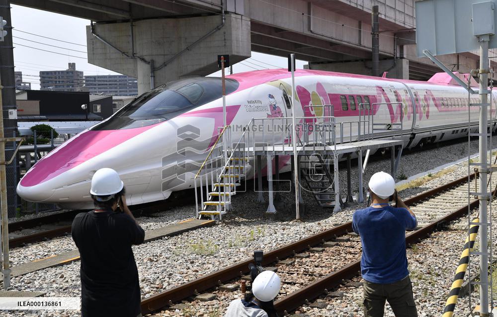Hello Kitty bullet train shown to media ahead of debut