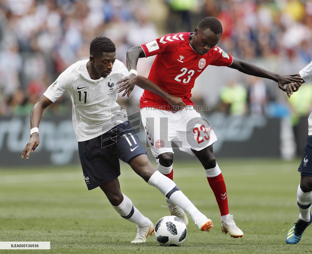 Football: Denmark vs France at World Cup