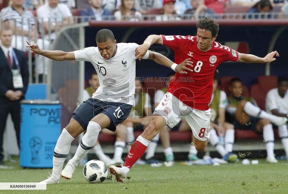 Football: Denmark vs France at World Cup