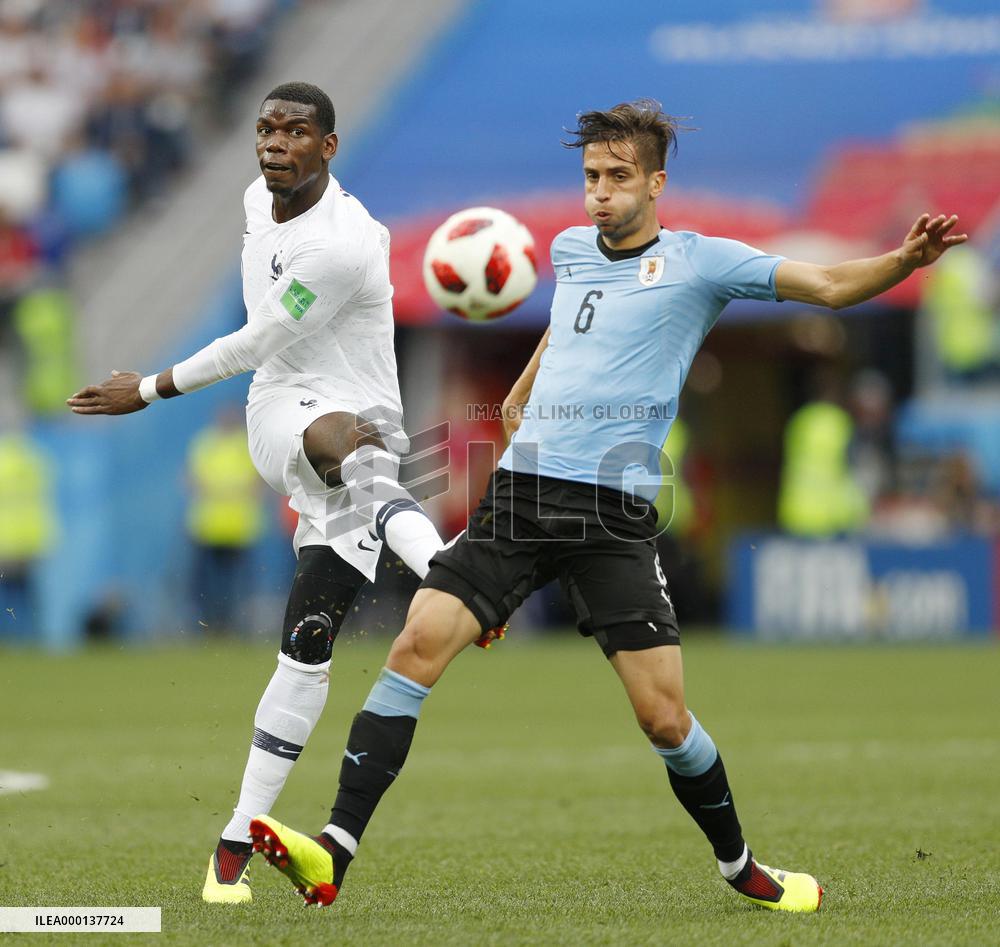 Football: Uruguay vs France at World Cup