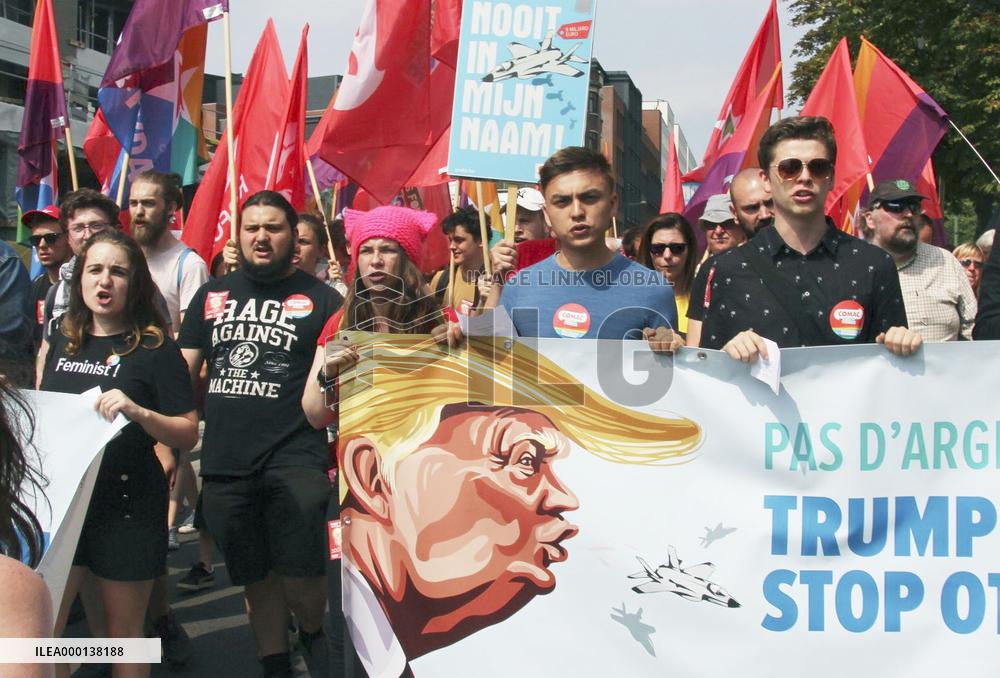 Anti-Trump protest in Brussels