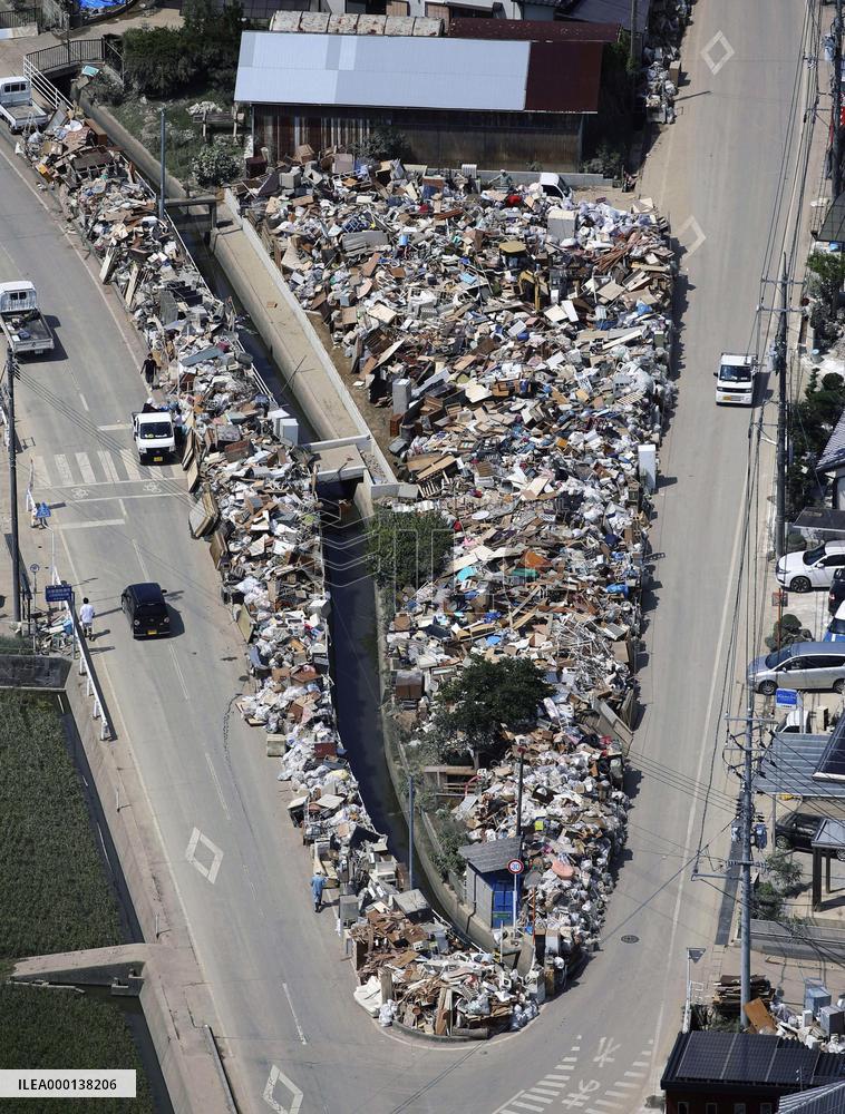 Aftermath of torrential rains in western Japan