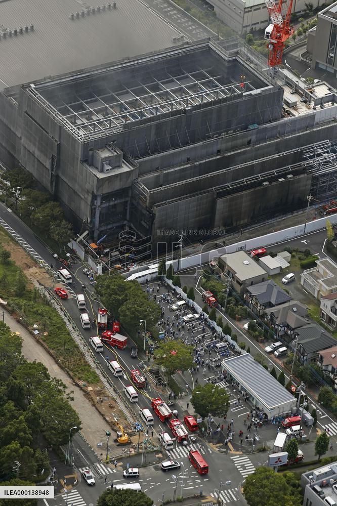 Fire at construction site in Tokyo suburbs