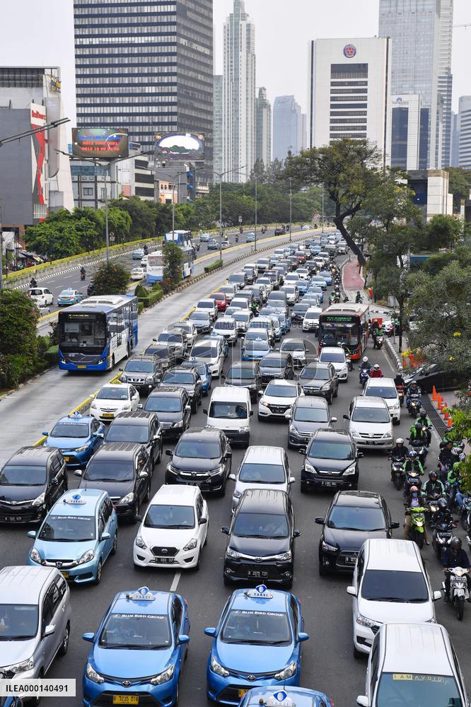 Traffic jam in Jakarta