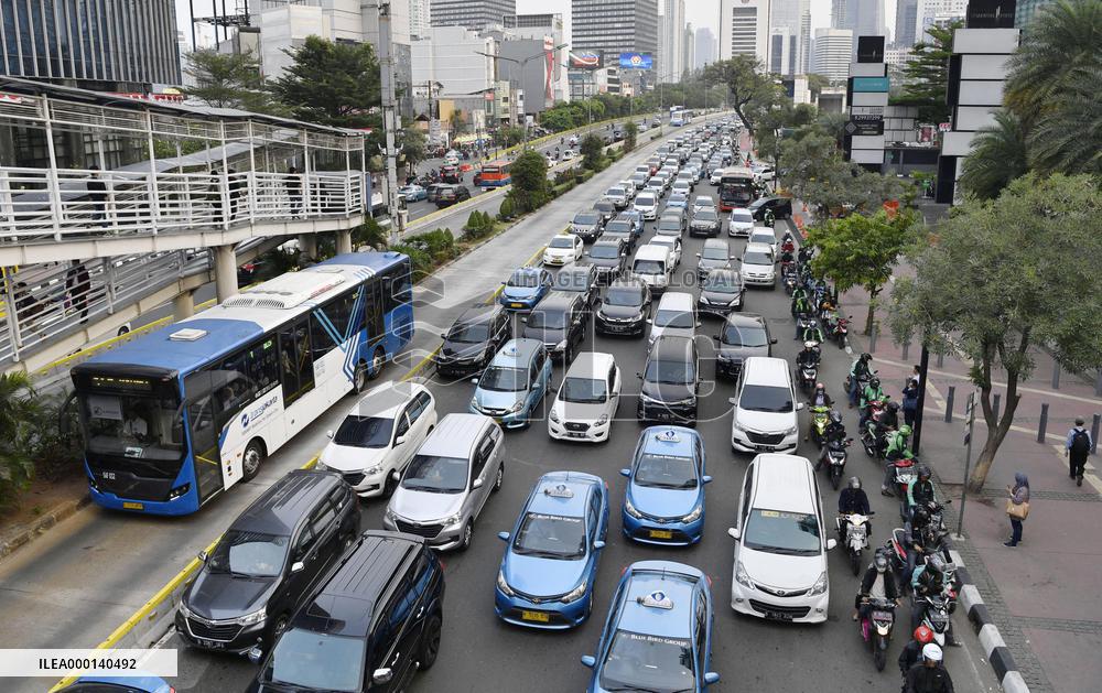 Traffic jam in Jakarta