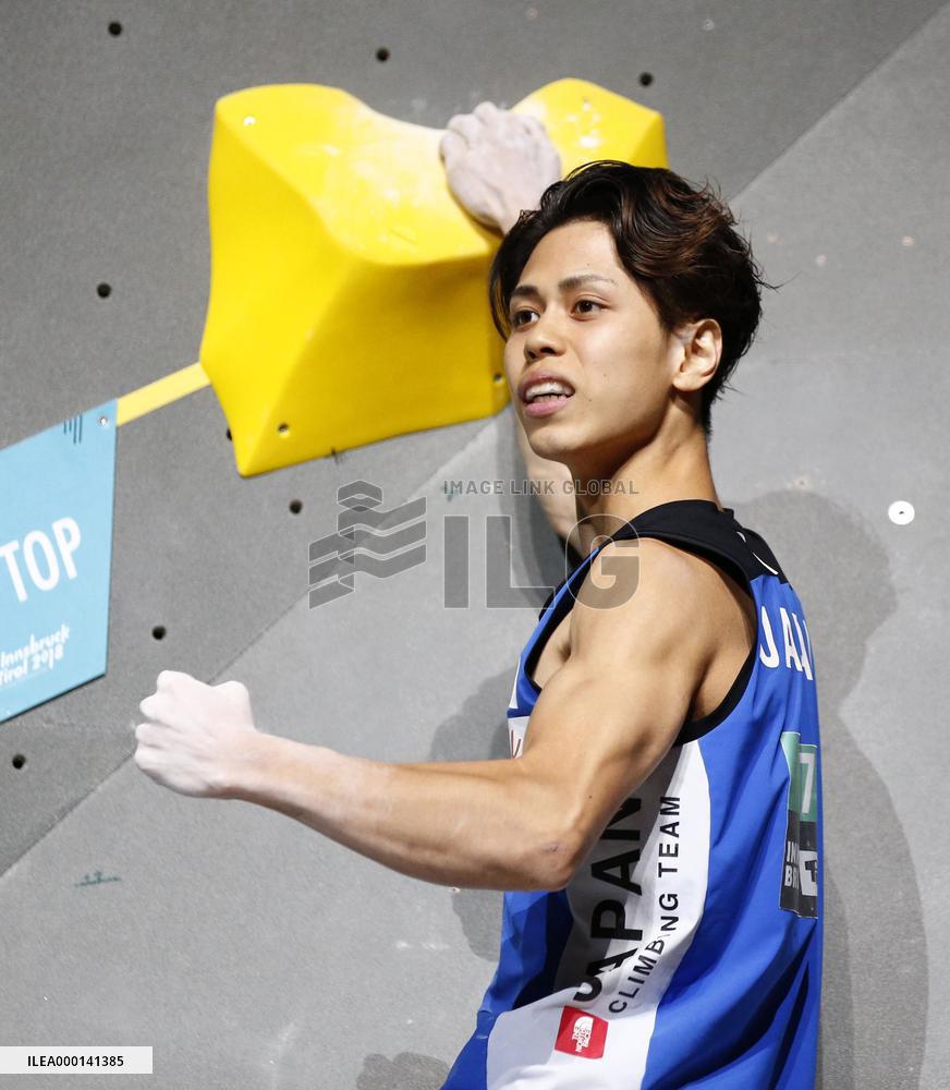 Sport climbing: Japan's Harada wins 1st bouldering title at climbing worlds
