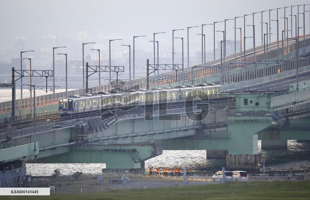Railway services to typhoon-hit Kansai airport resume