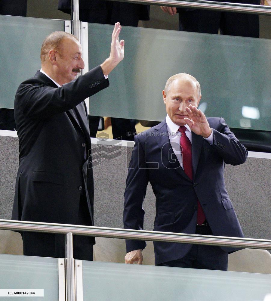 Presidents of Russia and Azerbaijan at the judo worlds