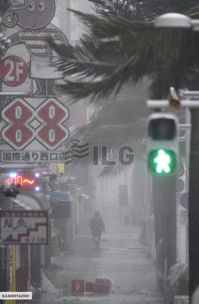 Strong typhoon Trami approaching southern Japan