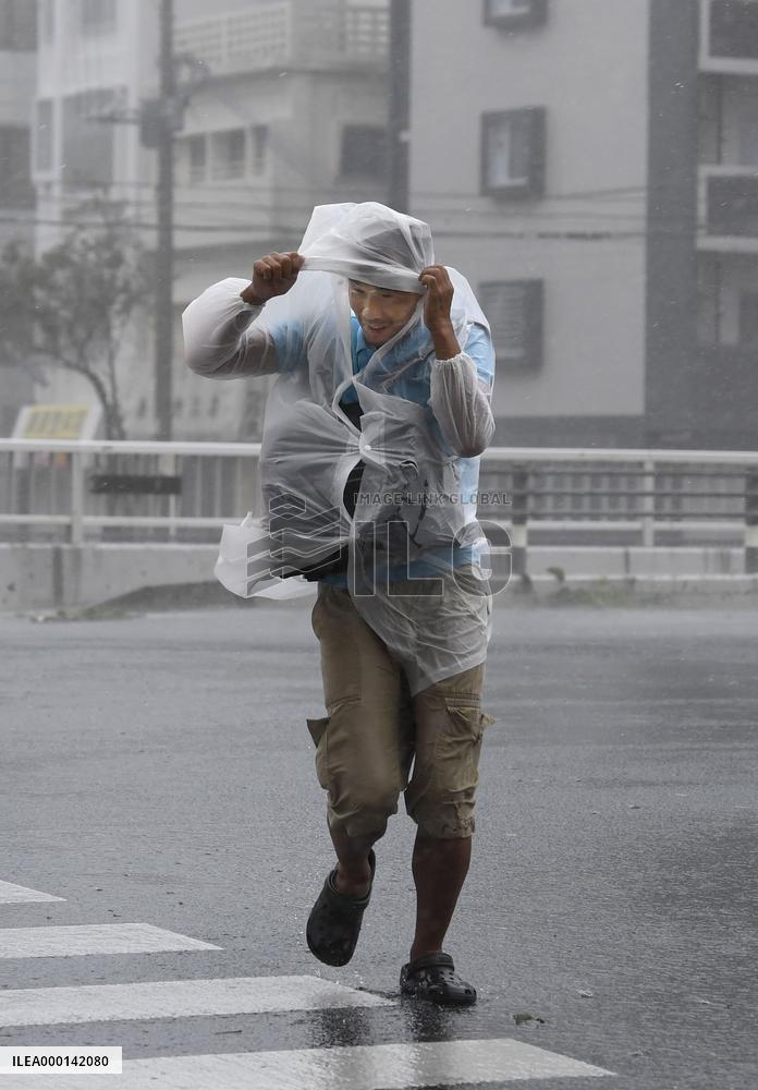 Typhoon Trami approaching southern Japan
