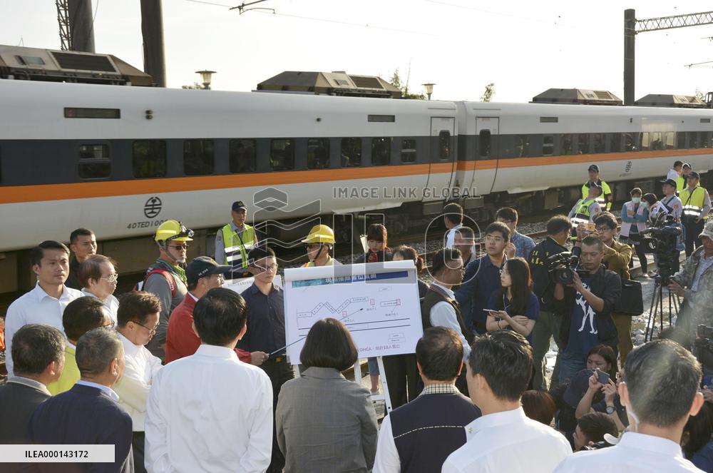 Railway service partially resumed after accident in Taiwan