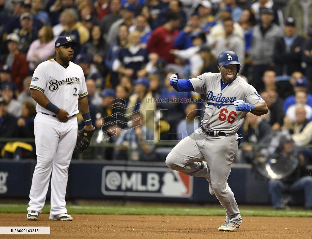 Baseball: Puig of Dodgers at NLCS