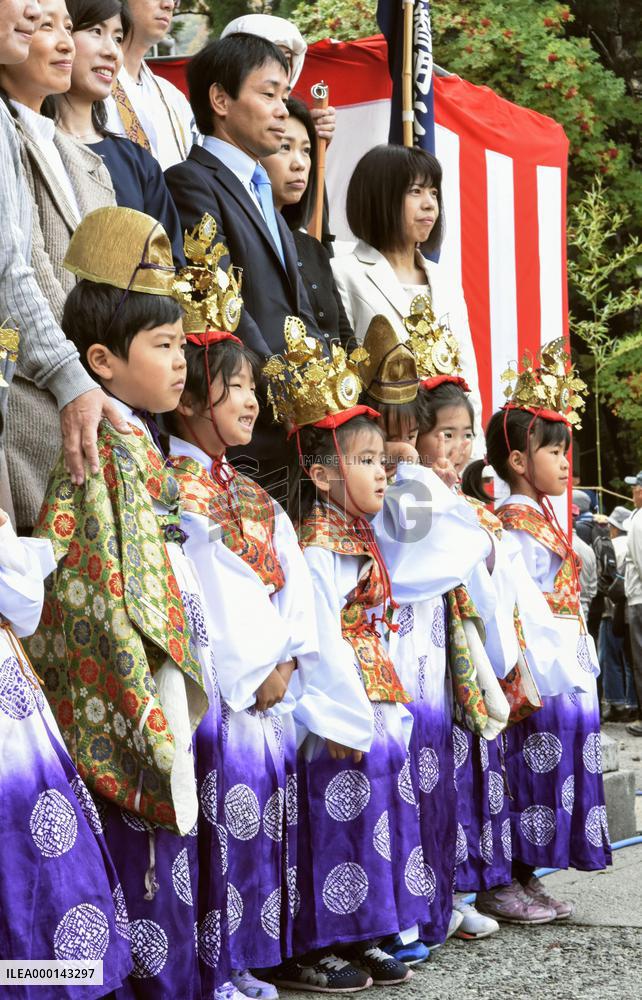 Children's parade at western Japan temple